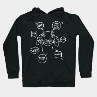 Funny design for Greyhound dog owners; Eat, sleep, walk, repeat Hoodie
